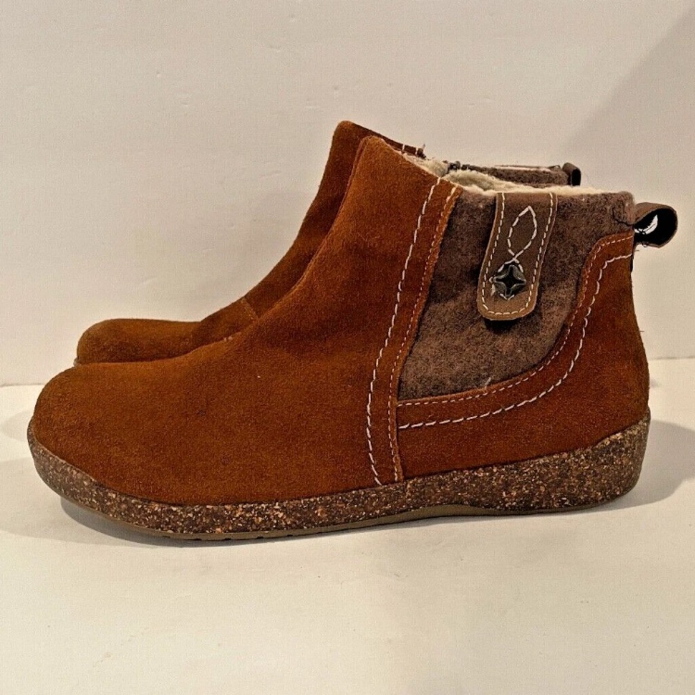 Earth Origins Aurora Jace Women’s Size 8M Ankle Boots Booties Cognac Suede